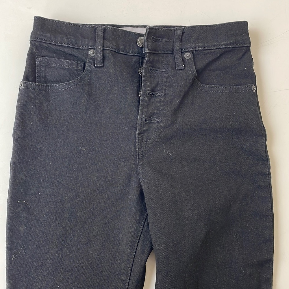 Everlane The Authentic Stretch High-Rise Skinny with button fly, true black